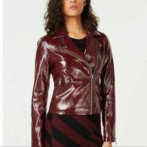 HP🎉 NWT Bagatelle Vinyl shiny zipper front jacket chocolate brown